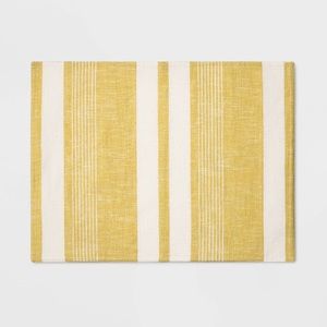 NWOT (4)Woven Stripe Placemats Yellow Project 62